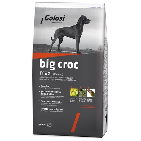 Golosi Dog Adult Big Croc сухой корм для собак крупных и гигантских пород с индейкой и рисом - 12 кг