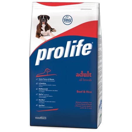 Prolife Dog Adult сухой корм для собак с говядиной и рисом - 800 г