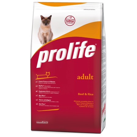 31937c000 Prolife Cat Adult сухой корм для кошек с говядиной и рисом - 1