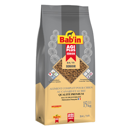 Babin Agi Plus сухой корм для пожилых собак с мясом утки - 15 кг