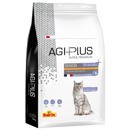 Babin Agi Plus senior poulet сухой корм для пожилых кошек и котов с курицей - 2 кг