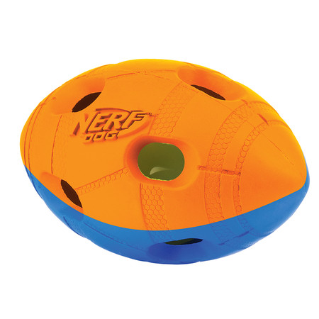 Игрушка для собак Nerf Мяч гандбольный двухцветный светящийся - 13 см