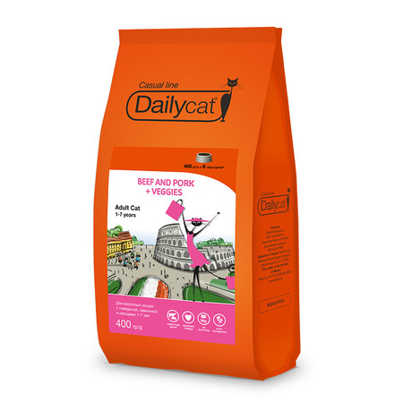 32091c000 Dailycat Casual line Adult Beef and Pork + Veggies корм для кошек с говядиной