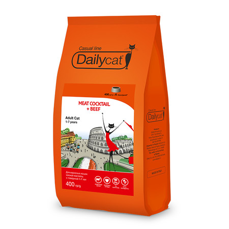 32096c000 Сухой корм Dailycat Casual Line Meat Cocktail with Beef для кошек мясной коктейль с говядиной - 400 г