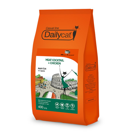 32097c000 Dailycat Casual Line Meat Cocktail with Chicken корм для кошек мясной коктейль с курицей - 400 г