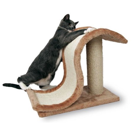 Когтеточка Trixie для кошек волна 39 см из сизаля и плюша коричневая