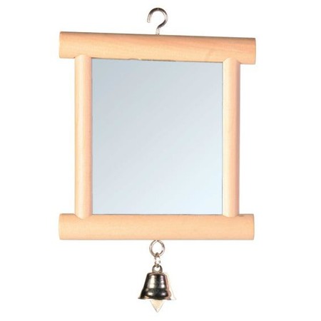 Зеркало Trixie для птиц с колокольчиком 9х10 см деревянное