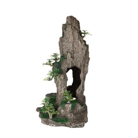 Грот Trixie для аквариума скала с пещерой и растениями 23