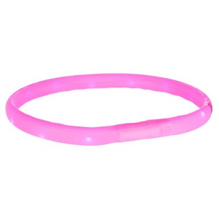 Кольцо Trixie для собак мигающее с USB L–XL 70 см/ф18 мм розовое