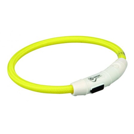 Кольцо Trixie для собак мигающее нейлоновое с USB M–L 45 см/ф7 мм желтое