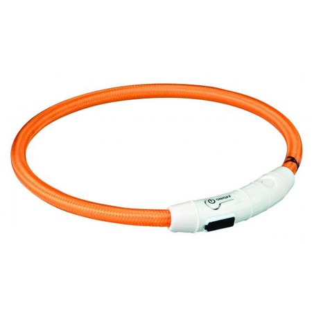Кольцо Trixie для собак мигающее нейлоновое с USB M–L 45 см/ф7 мм оранжевое
