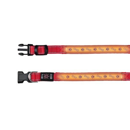 Поводок Trixie для собак светящийся с USB S–M 30–40 см/25 мм красный