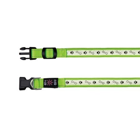 Поводок Trixie для собак светящийся с USB S–M 30–40 см/25 мм зеленый