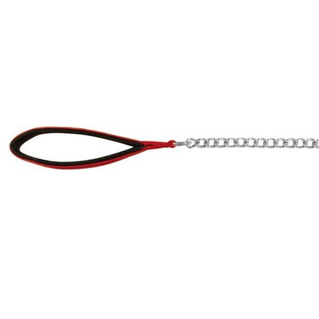 Поводок-цепь Trixie для собак 110 см/2 мм металлическая с нейлоновой ручкой красная