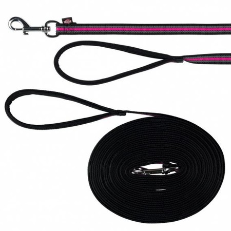 Поводок Trixie Fusion для собак 10 м/17 мм черно-розовый