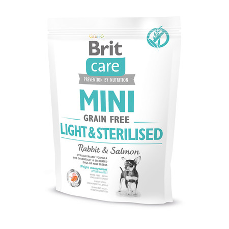 33662c000 Сухой беззерновой корм Brit Care для взрослых собак мелких пород с ожирением или стерилизованных - 400 г