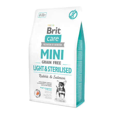 Сухой беззерновой корм Brit Care для взрослых собак мелких пород с ожирением или стерилизованных - 2 кг