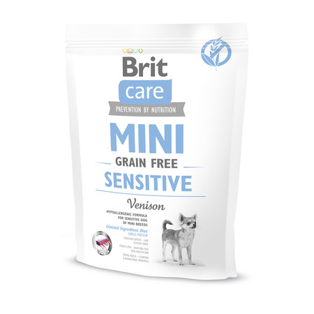 33668c000 Сухой беззерновой корм Brit Care для взрослых собак мелких пород с чувствительным пищеварением с олениной - 400 г
