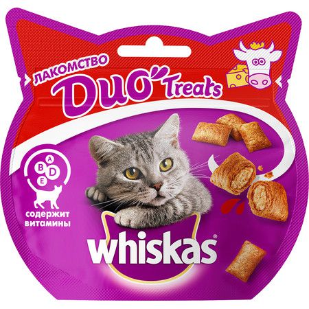 33858c000 Лакомство Whiskas Duo с говядиной и сыром для взрослых кошек - 40 г