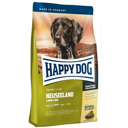 Сухой корм Happy Dog Supreme Sensible Neuseeland для взрослых собак с чувствительным пищеварением и аллергией с ягненком и рисом