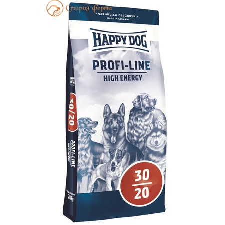 34077c000 Сухой корм Happy Dog Profi-Line High Energy 30/20 для взрослых собак уличного содержания и взрослых собак с высокой активностью - 20 кг