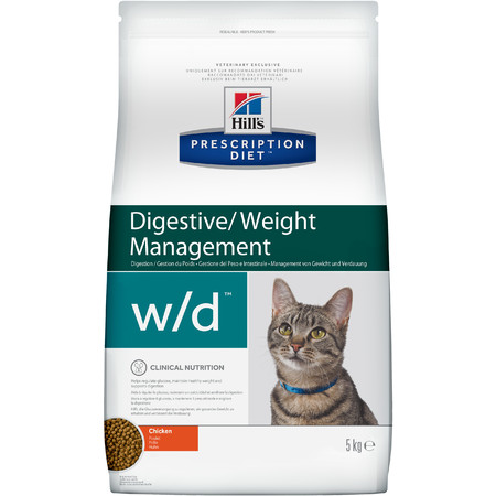 34154c000 Hill's Prescription Diet w/d Digestive/Weight Management сухой диетический корм для кошек для поддержания оптимального веса при сахарном диабете курицей