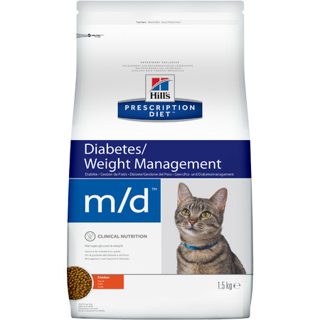 34259c000 Hill's Prescription Diet m/d Diabetes/Weight Management сухой диетический корм для кошек для поддержания здоровья при сахарном диабете с курицей - 1