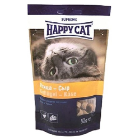 Лакомство Happy Cat для взрослых кошек всех пород с птицей и сыром - 50 г