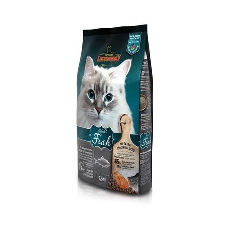34302c000 Сухой корм Leonardo Adult Fish для взрослых кошек для здоровья кожи и шерсти с океанической рыбой и рисом - 7