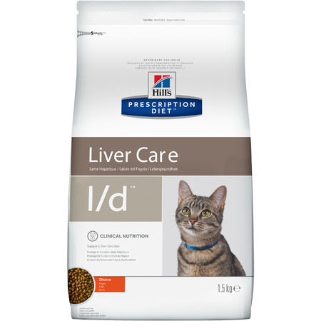 34376c000 Hill's Prescription Diet l/d Liver Care сухой диетический корм для кошек для поддержания здоровья печени с курицей - 1