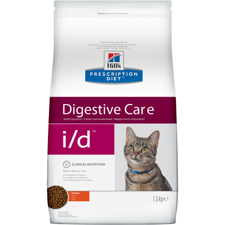 34384c000 Hill's Prescription Diet i/d Digestive Care сухой диетический корм для кошек для поддержания здоровья ЖКТ с курицей -1