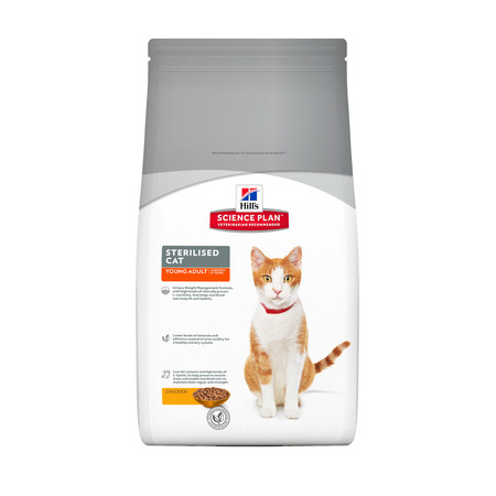 34448c000 Hill's Science Plan Sterilised Cat сухой корм для молодых стерилизованных кошек от 6 месяцев до 6 лет с курицей - 1