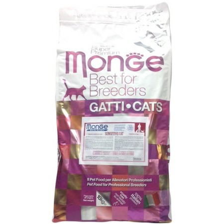 Monge Cat Sensitive корм для кошек с чувствительным пищеварением - 10 кг