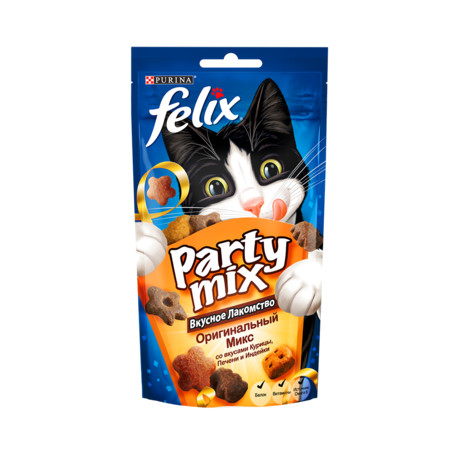 FELIX Party Mix лакомство для кошек оригинальный микс курица