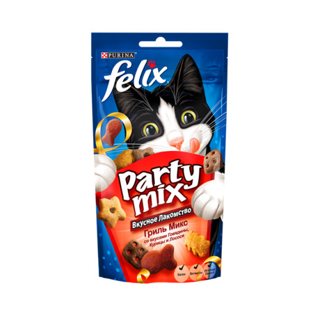 FELIX Party Mix лакомство для кошек гриль микс говядина