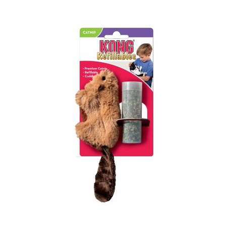Kong игрушка для кошек "Бобер" плюш с тубом кошачьей мяты