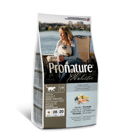 34813c000 Сухой корм Pronature Holistic для кошек для кожи и шерсти с лососем и коричневым рисом