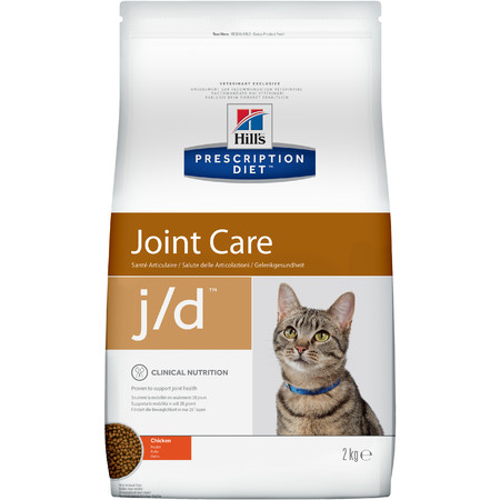 34871c000 Hill's Prescription Diet j/d Joint Care сухой диетический корм для кошек диета для поддержания здоровья суставов с курицей - 2 кг