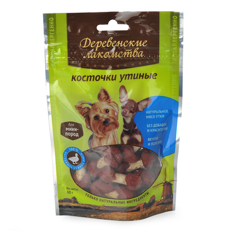 34933c000 ДЕРЕВЕНСКИЕ ЛАКОМСТВА для мини-пород Косточки утиные 55 гр