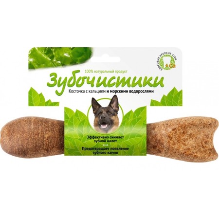 34958c000 ДЕРЕВЕНСКИЕ ЛАКОМСТВА ЗУБОЧИСТИКИ Косточка жевательная для собак крупных пород от 25 кг Морские водоросли 1шт 265г