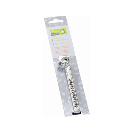 35024c000 Hunter Smart ошейник для кошек со стразами Modern Luxus кожзам серебристый