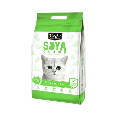 35159c000 Kit Cat SoyaClump Soybean Litter Green Tea соевый биоразлагаемый комкующийся наполнитель с ароматом зеленого чая - 7 л