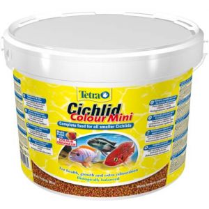 Корм Tetra Cichlid Colour Mini для всех видов цихлид для улучшения окраса - 10 л (ведро)