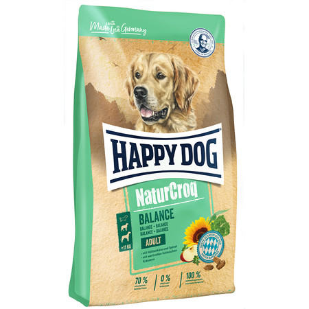 35724c000 Сухой корм Happy Dog Premium NaturCroq Balance для взрослых собак всех пород с мясом птицы - 15 кг