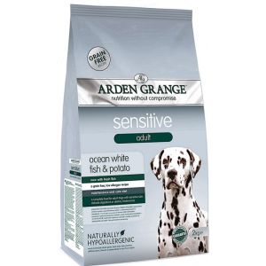 35804c000 Arden Grange GF Sensitive сухой беззерновой корм для собак с деликатным желудком и чувствительной кожей с белой рыбой и картофелем - 2 кг