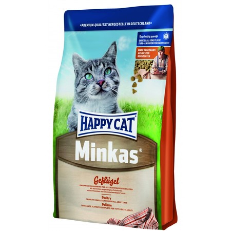 35822c000 Сухой корм премим класса Happy Cat Minkas для взрослых кошек с птицей - 1