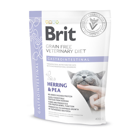 Сухой беззерновой корм Brit VDC Gastrointestinal для взрослых кошек при остром и хроническом гастроэнтеритах с сельдью - 400 г