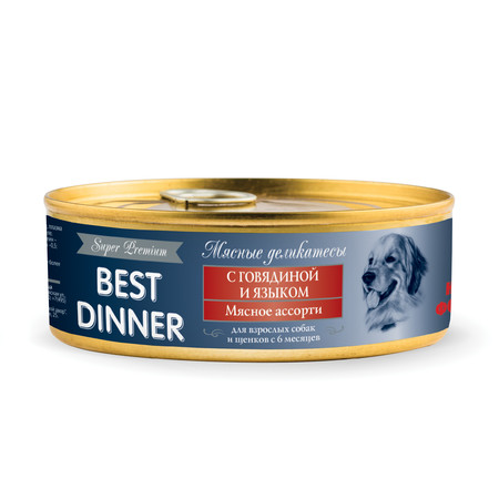 36317c000 Best Dinner Super Premium консервы для собак с говядиной и языком - 0