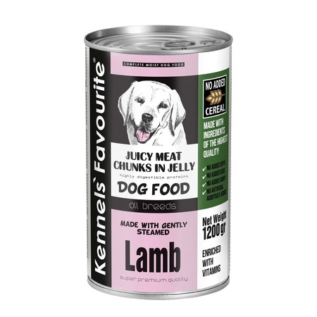 36712c000 Влажный корм Kennels` Favourite Canned Food Lamb для взрослых собак всех пород с кусочками ягненка в желе - 1