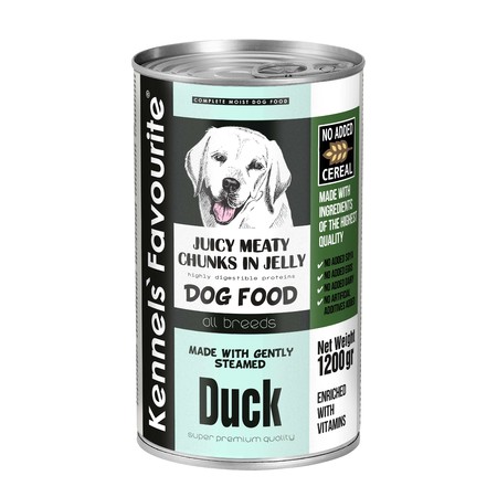 36713c000 Влажный корм Kennels` Favourite Canned Food Duck для взрослых собак всех пород с кусочками утки в желе - 1